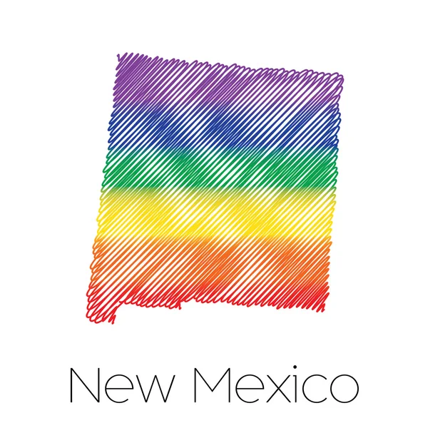 LGBT vlag binnen de staat van New Mexico — Stockfoto