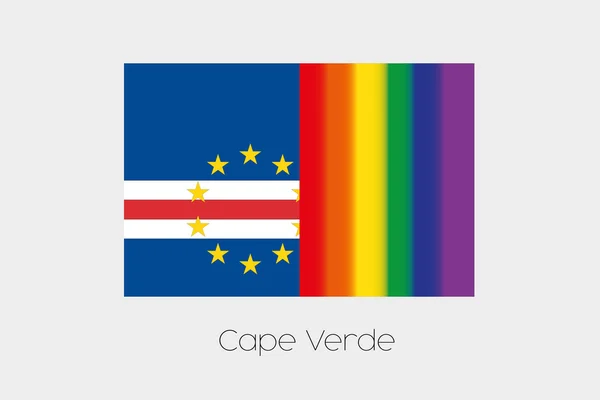 Drapeau LGBT Illustration avec le drapeau du Cap Vert — Photo