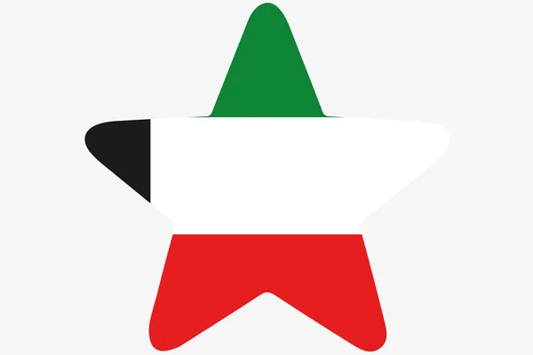 Flag Illustration inside a star of the country of Kuwait — Stock Photo, Image