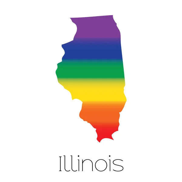 Bandeira LGBT dentro do Estado de Illinois — Fotografia de Stock