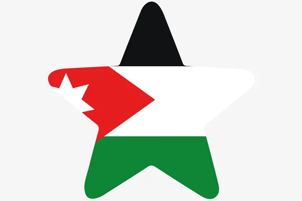 Illustration du drapeau à l'intérieur d'une étoile du pays de Jordanie — Photo