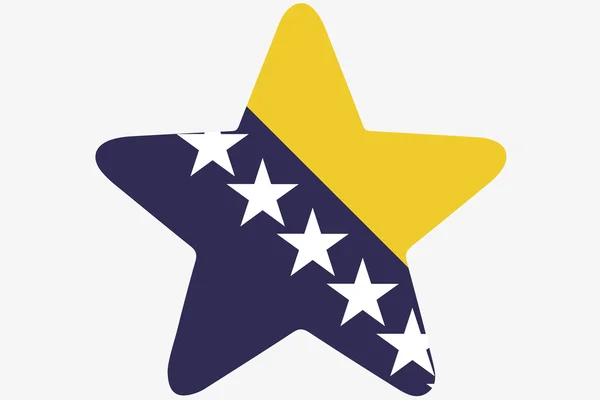 Flagga Illustration inuti en stjärna av landet av Bosnien — Stockfoto