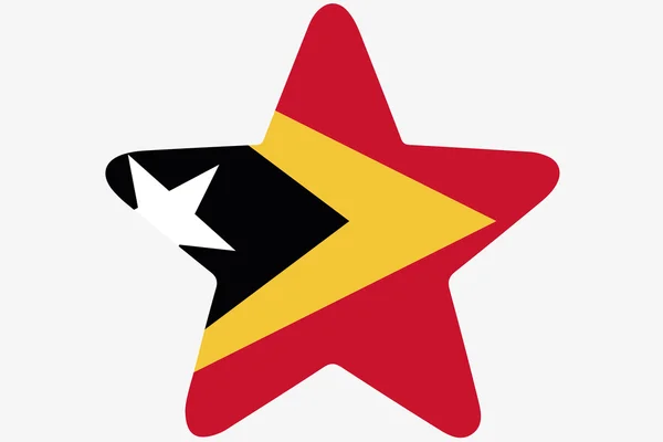 Fahnenabbildung in einem Stern des Landes Osttimor — Stockfoto