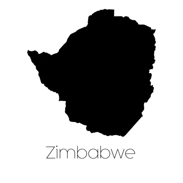 Kraju kształt na białym tle na tle kraju Zimbabwe — Zdjęcie stockowe