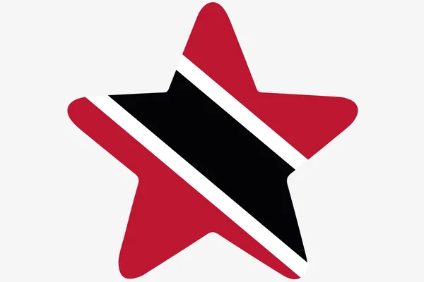 Bandeira Ilustração dentro de uma estrela do país de Trinidad e T — Fotografia de Stock