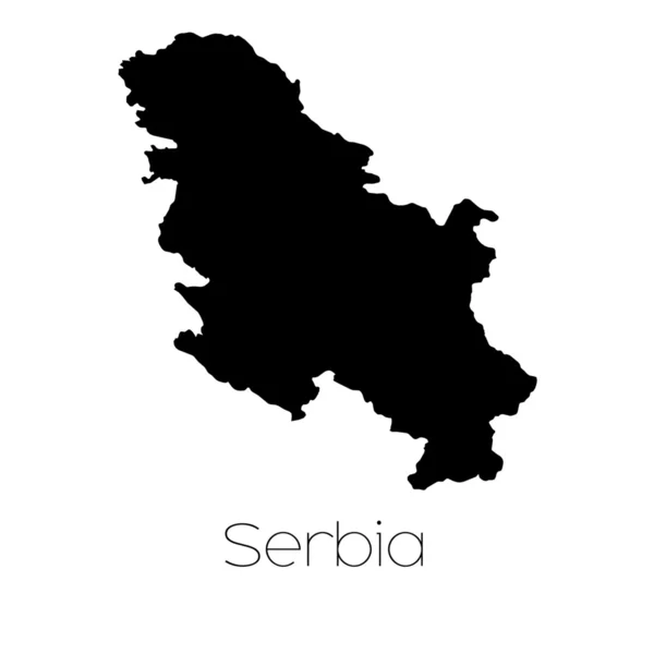 セルビアの国の背景に分離された国の形状 — ストック写真