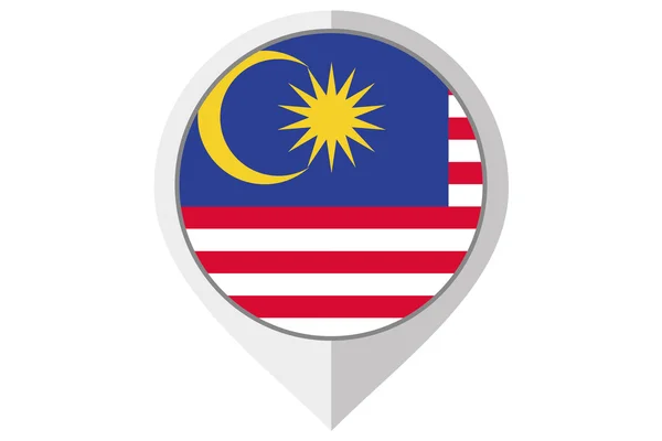 Flag Illustration inside a pointed of the country of Malaysia — Stock Photo, Image