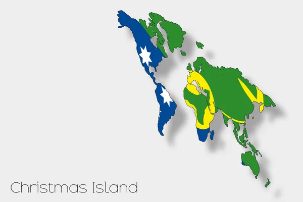 Ilustración de la bandera isométrica 3D del país de la Isla de Navidad —  Fotos de Stock