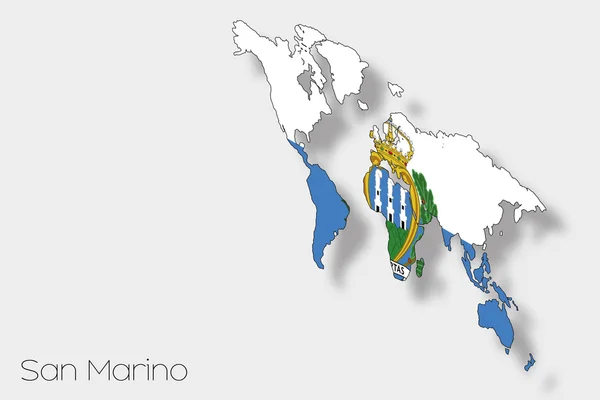 Ilustración de la bandera isométrica 3D del país de San Marino —  Fotos de Stock