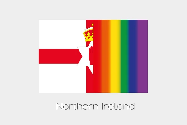 Bandeira LGBT Ilustração com a bandeira da Irlanda do Norte — Fotografia de Stock