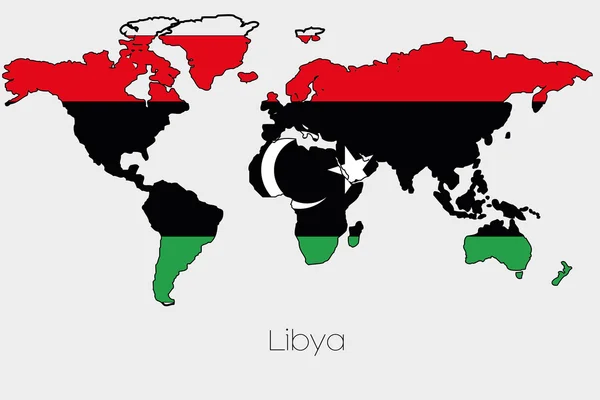 国の世界地図の図形の内部フラグのイラスト — ストック写真