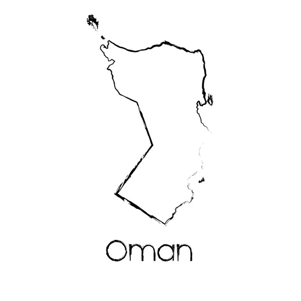 Forma rabiscada do país de Omã — Fotografia de Stock