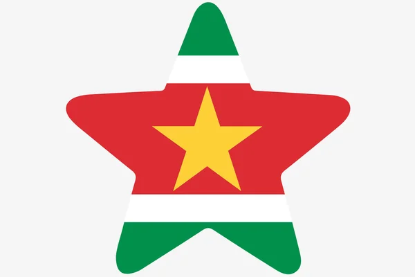 Flag Illustration inside a star of the country of Suriname — Stock Photo, Image