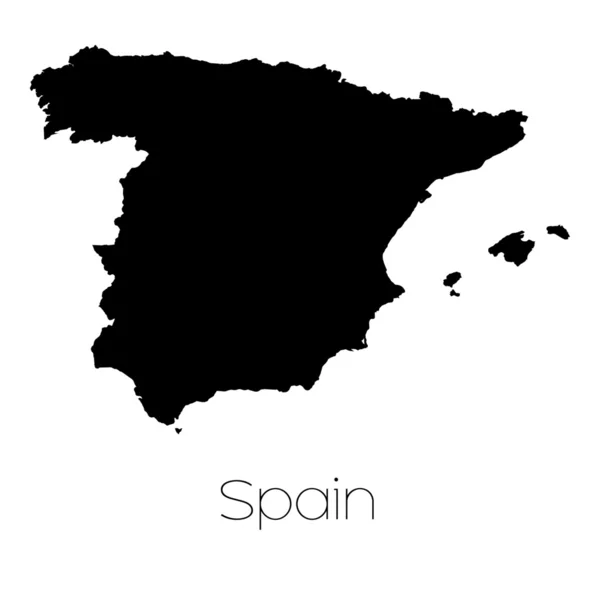 Forma del país aislado en el fondo del país de España — Foto de Stock