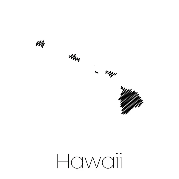ハワイ州の走り書きの形状 — ストック写真