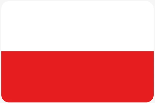 Flagga Illustration med rundade hörn av landet av Polen — Stockfoto