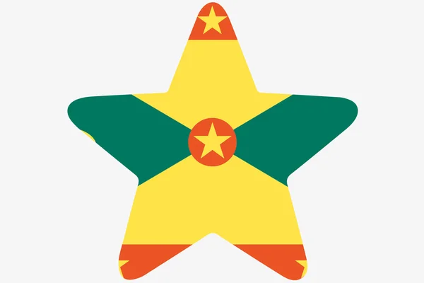 Fahnenabbildung in einem Stern des Landes von Grenada — Stockfoto