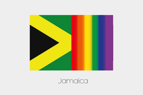 LGBT Flag Illustration with the flag of Jamaica — Stock Photo, Image