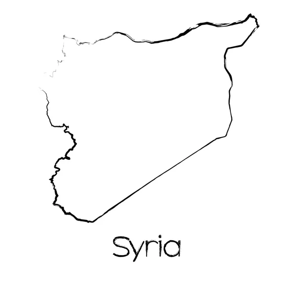 Scribbled Shape of the Country of Syria — Stock Photo, Image