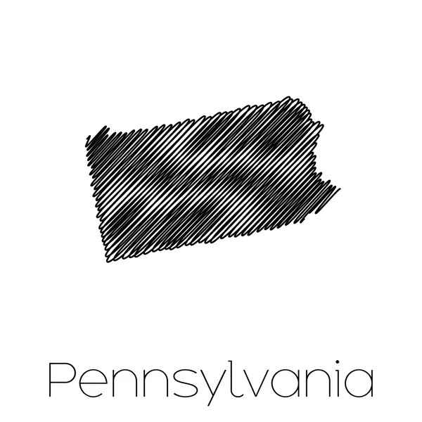 Κακογράφονται σχήμα της πολιτείας της Πενσυλβανίας — Φωτογραφία Αρχείου