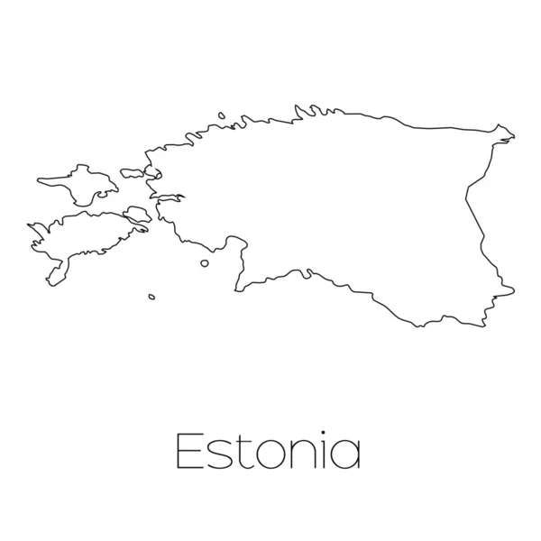 Страна Shape изолирована на фоне страны Эстонии — стоковое фото