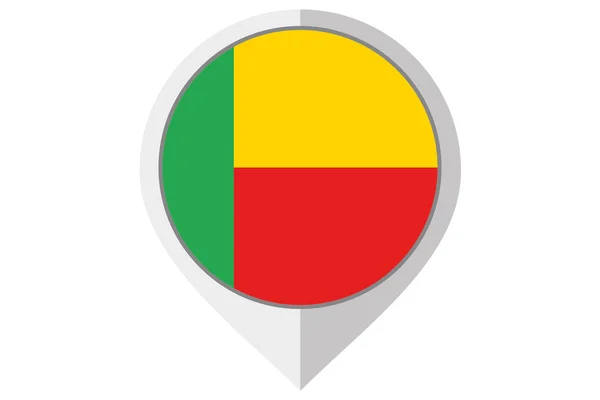 Flaga ilustracja wewnątrz wskazał kraju Beninu — Zdjęcie stockowe