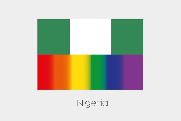 Ilustración de la bandera LGBT con la bandera de Nigeria — Foto de Stock