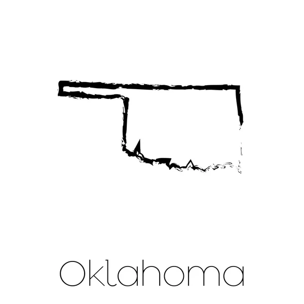 Gekritzelte Form des Bundesstaates Oklahoma — Stockfoto