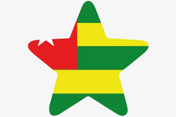 Bandera Ilustración dentro de una estrella del país de Togo — Foto de Stock