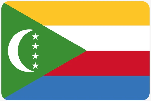 Bandeira Ilustração com cantos arredondados do país de Comores — Fotografia de Stock
