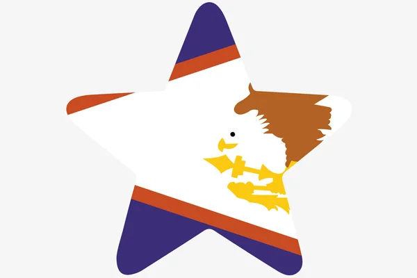 Bandera Ilustración dentro de una estrella del país de Samoa Americana — Foto de Stock