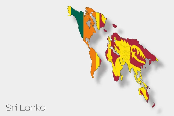 Иллюстрация трехмерного изометрического флага Шри-Ланки — стоковое фото