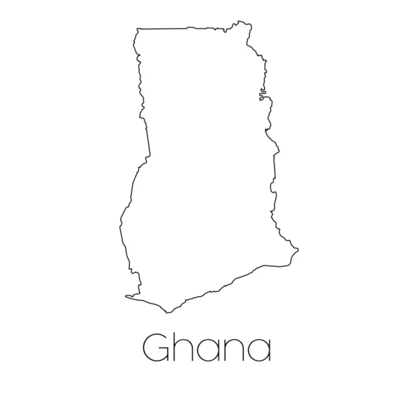 Tvar země izolovány na pozadí země Ghana — Stock fotografie