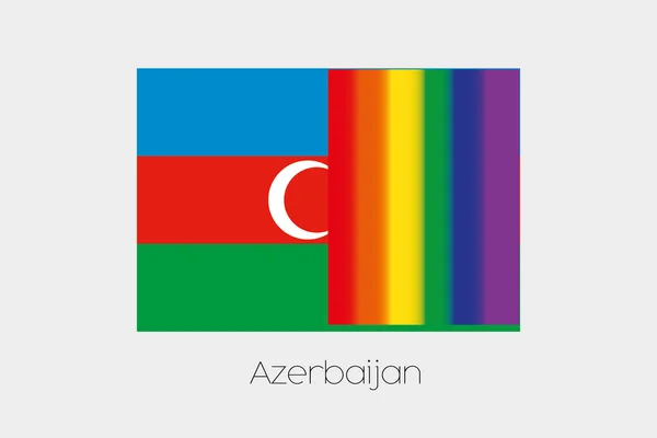 LGBT bayrak illüstrasyon Azerbaycan bayrağı ile — Stok fotoğraf