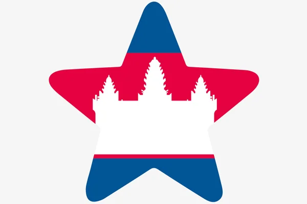 Bandeira Ilustração dentro de uma estrela do país do Camboja — Fotografia de Stock
