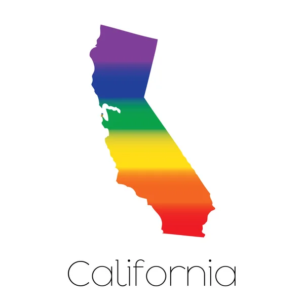 LGBT Flag inside the State of California — Stock Photo, Image