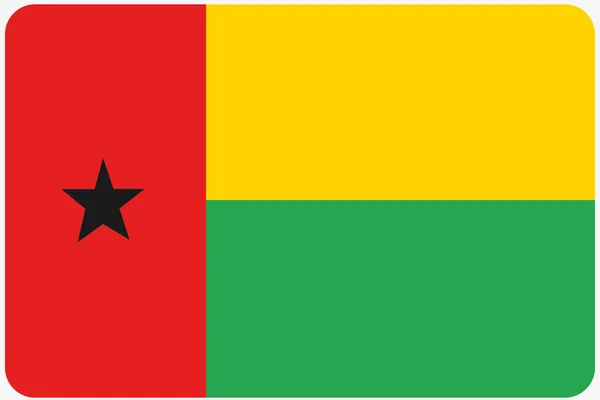 Illustration du drapeau avec des coins arrondis du pays de Guinée — Photo