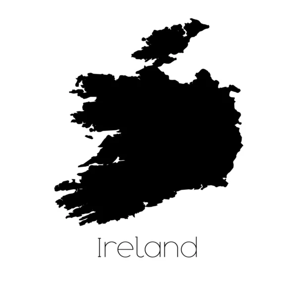 Kraju kształt na białym tle na tle kraju Irlandia — Zdjęcie stockowe