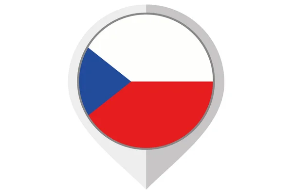 Flag Illustration inside a pointed of the country of Czech Repub — Stock Photo, Image