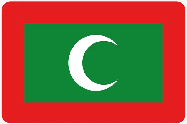 Flag Illustration with rounded corners of the country of Maldive — Stock Photo, Image