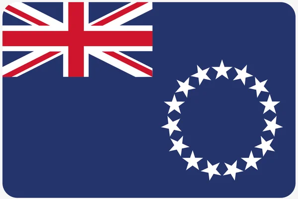 Bandeira Ilustração com cantos arredondados do país de Cook Is — Fotografia de Stock