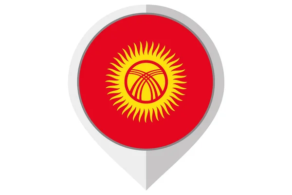 Fahnenabbildung innerhalb einer Spitze des Landes Kyrghyzstan — Stockfoto