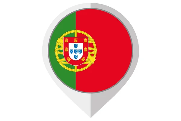 Flagga Illustration inuti ett spetsigt av landet av Portugal — Stockfoto