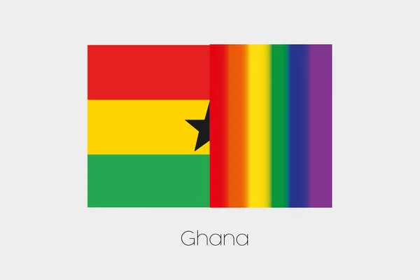 LGBT Flag Illustration with the flag of Ghana — Stock Photo, Image