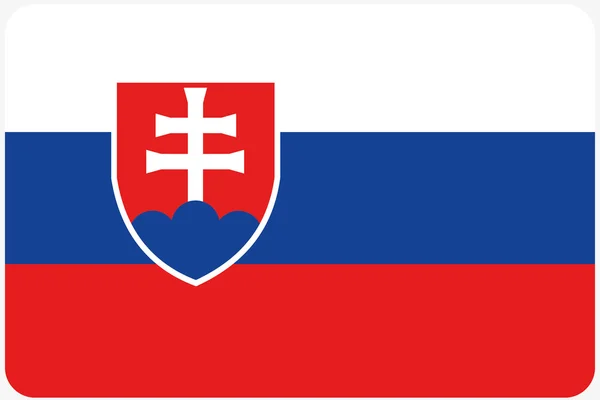 Köşeleri yuvarlatılmış Slovaki ülke bayrağı çizimi — Stok fotoğraf