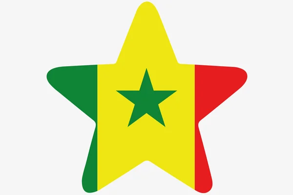 Bandeira Ilustração dentro de uma estrela do país do Senegal — Fotografia de Stock