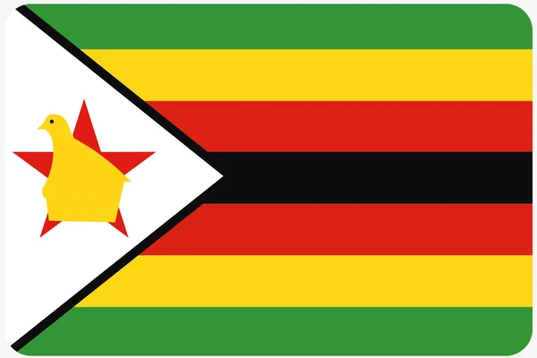 Illustratie van de vlag met afgeronde hoeken van het land van Zimbabw — Stockfoto