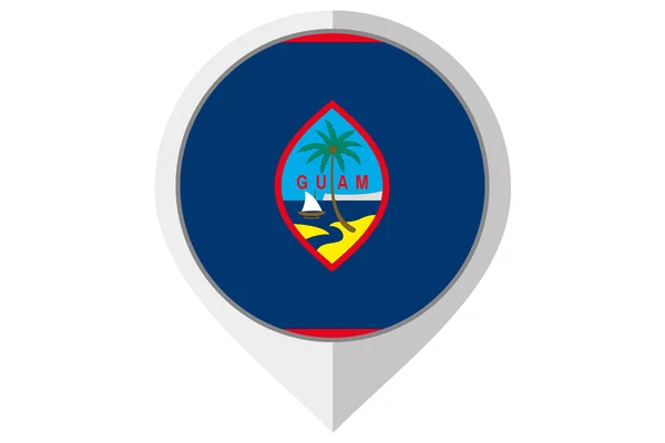 Flag Illustration inside a pointed of the country of Guam — Stock Photo, Image