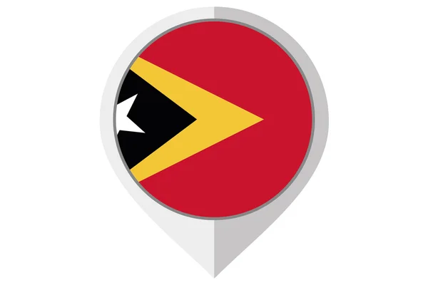 Bandeira Ilustração dentro de uma ponta do país de Timor-Leste — Fotografia de Stock