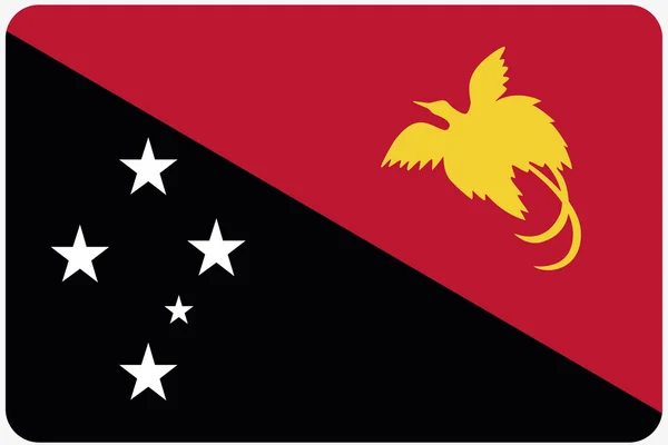 Köşeleri yuvarlatılmış Papua N ülke bayrağı çizimi — Stok fotoğraf